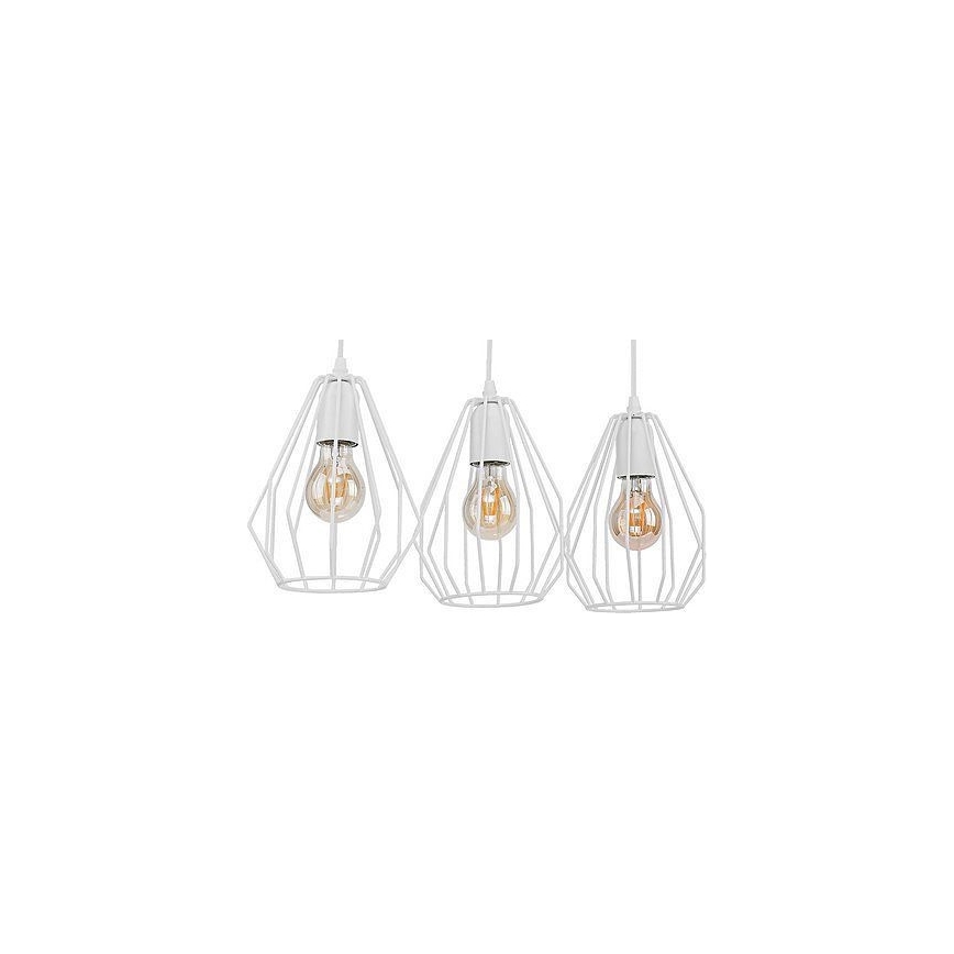 Lampadario a cavo BRYLANT 3xE27/60W/230V bianco