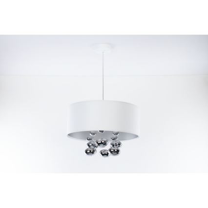 Lampadario a cavo BUBBLE 1xE27/60W/230V Ø 50 cm bianco