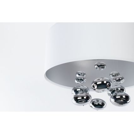 Lampadario a cavo BUBBLE 1xE27/60W/230V Ø 50 cm bianco