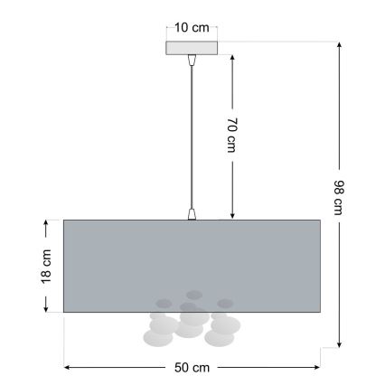 Lampadario a cavo BUBBLE 1xE27/60W/230V Ø 50 cm bianco