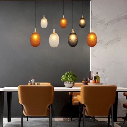 Lampadario a cavo CACTUS 7xG9/5W/230V rame/grigio/bianco