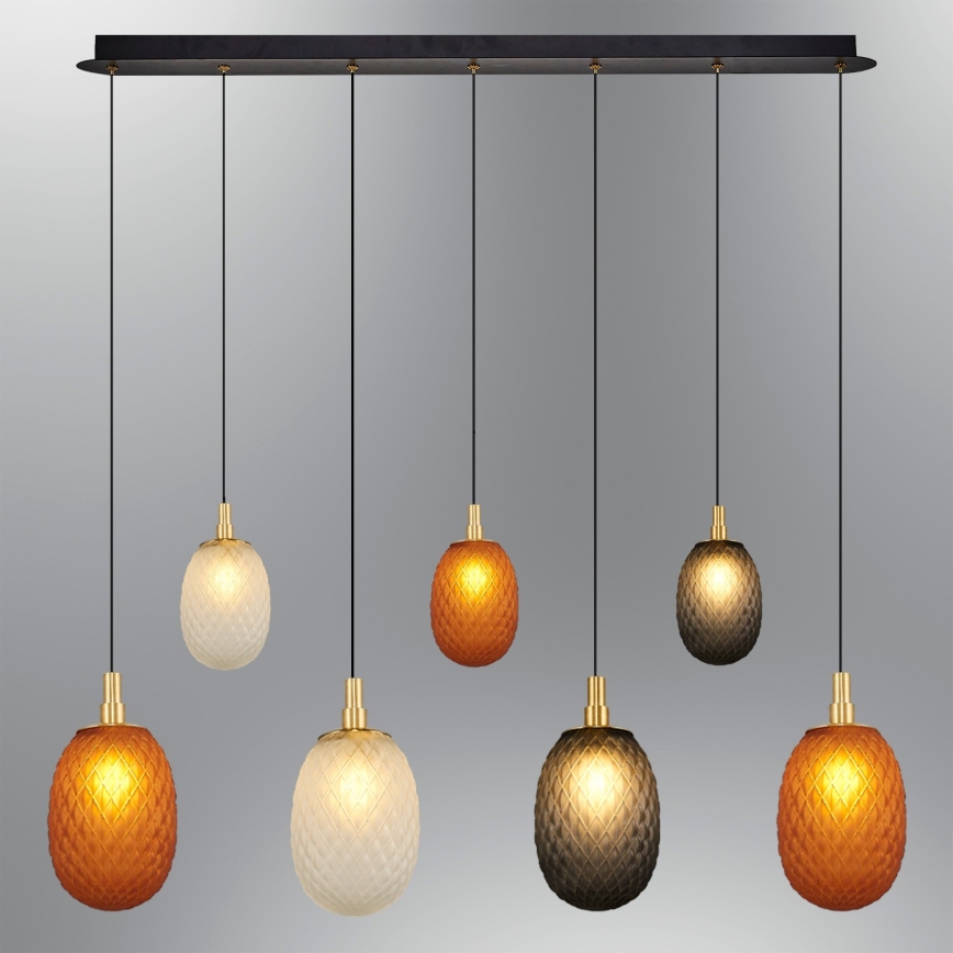 Lampadario a cavo CACTUS 7xG9/5W/230V rame/grigio/bianco