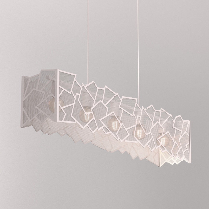 Lampadario a cavo CAMO 5xE27/15W/230V beige