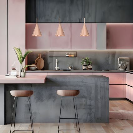 Lampadario a cavo CAPITAL 1xGX53/15W/230V Ø 17 cm oro rosa