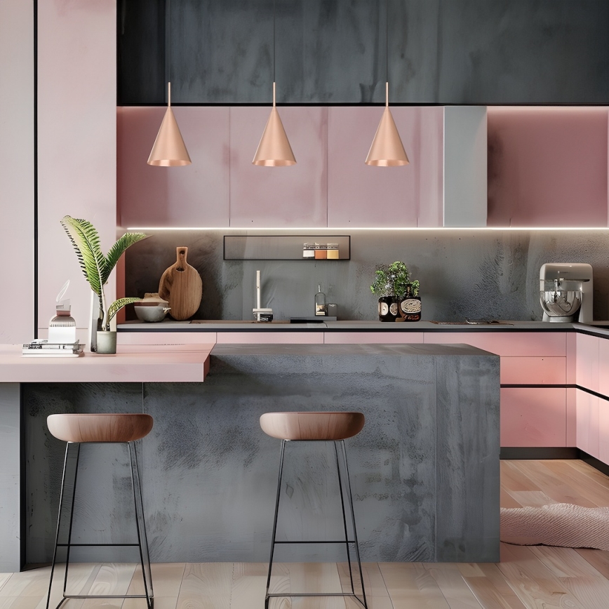 Lampadario a cavo CAPITAL 1xGX53/15W/230V Ø 17 cm oro rosa