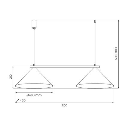 Lampadario a cavo CAPITAL 2xGX53/15W/230V taupe