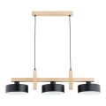 Lampadario a cavo CERTA 3xE27/15W/230V nero/beige