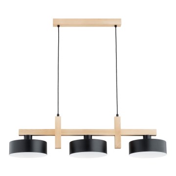 Lampadario a cavo CERTA 3xE27/15W/230V nero/beige