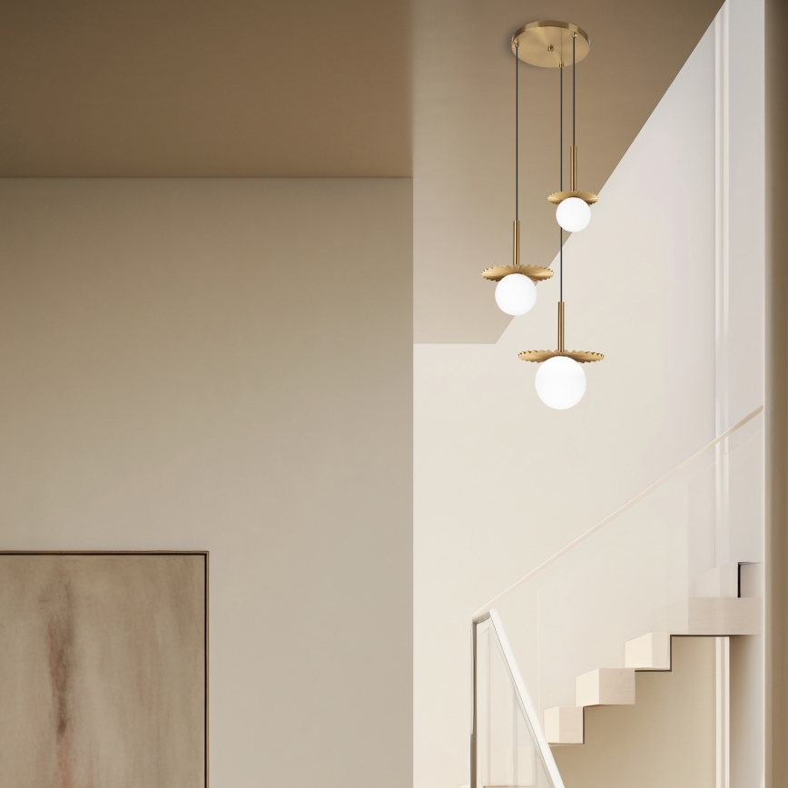Lampadario a cavo CHITA 3xG9/5W/230V oro