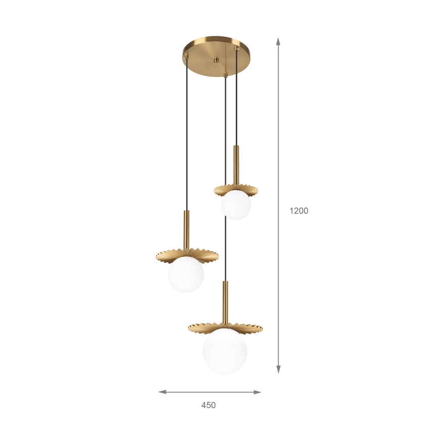 Lampadario a cavo CHITA 3xG9/5W/230V oro