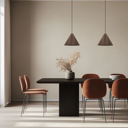 Lampadario a cavo CONO 1xE27/40W/230V, impiallacciatura in mogano