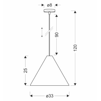 Lampadario a cavo CONO 1xE27/40W/230V, impiallacciatura in mogano