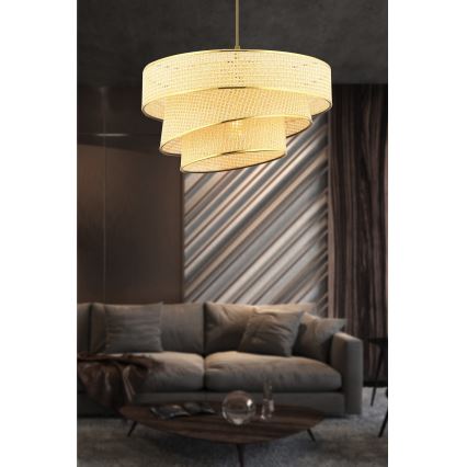 Lampadario a cavo COUPER 1xE27/60W/230V beige/oro