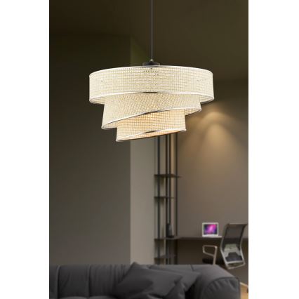 Lampadario a cavo COUPER 1xE27/60W/230V crema/cromo lucido