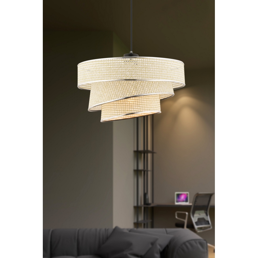 Lampadario a cavo COUPER 1xE27/60W/230V crema/cromo lucido