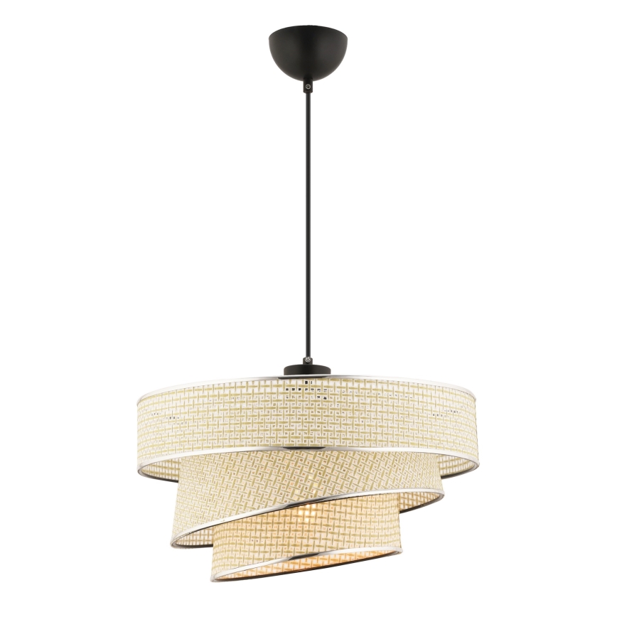 Lampadario a cavo COUPER 1xE27/60W/230V crema/cromo lucido