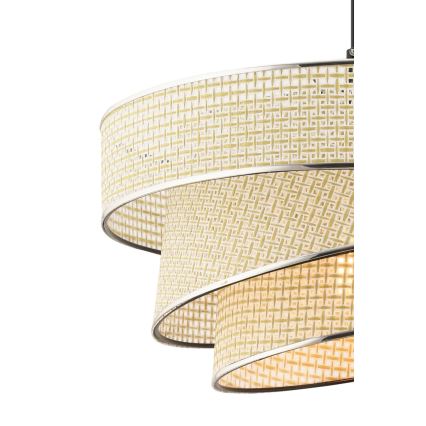 Lampadario a cavo COUPER 1xE27/60W/230V crema/cromo lucido