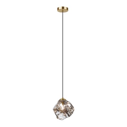 Lampadario a cavo CRISTAL 1xE14/15W/230V ottone/nero fumé