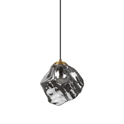 Lampadario a cavo CRISTAL 1xE14/15W/230V ottone/nero fumé
