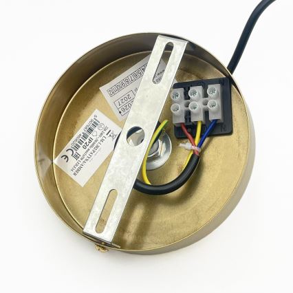 Lampadario a cavo CRISTAL 1xE14/15W/230V ottone/nero fumé