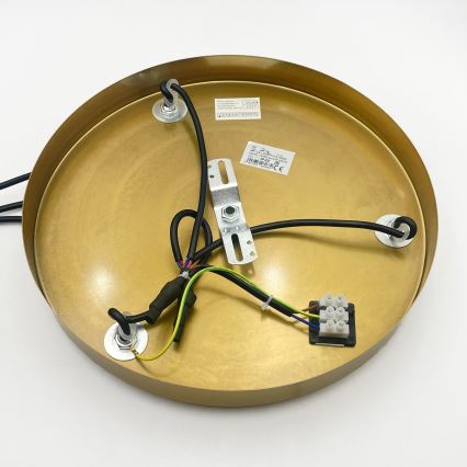 Lampadario a cavo CRISTAL 3xE14/15W/230V ottone/beige fumé