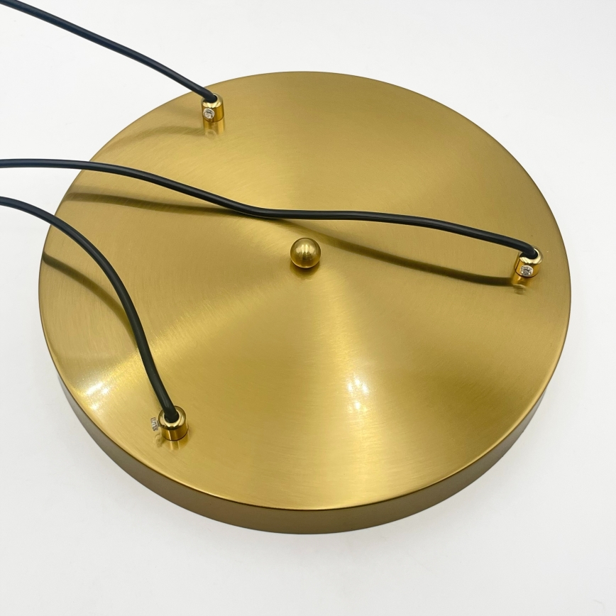 Lampadario a cavo CRISTAL 3xE14/15W/230V ottone/nero fumé