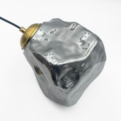 Lampadario a cavo CRISTAL 3xE14/15W/230V ottone/nero fumé