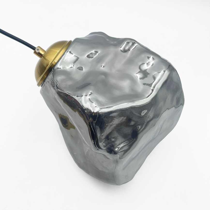 Lampadario a cavo CRISTAL 3xE14/15W/230V ottone/nero fumé