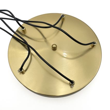 Lampadario a cavo CRISTAL 5xE14/15W/230V ottone/beige fumé