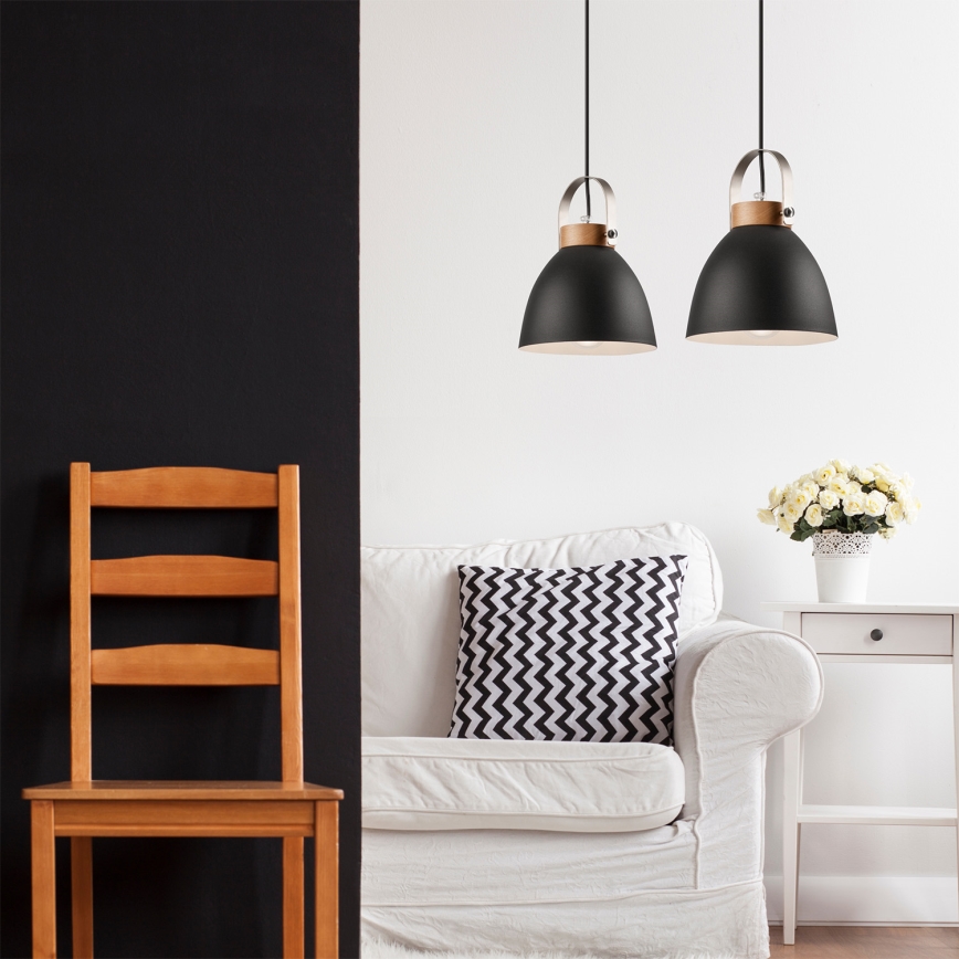 Lampadario a cavo DANIELLE 2xE27/60W/230V faggio