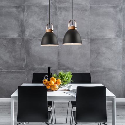 Lampadario a cavo DANIELLE 2xE27/60W/230V faggio
