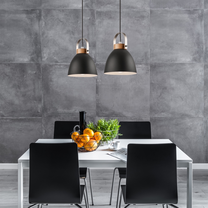 Lampadario a cavo DANIELLE 2xE27/60W/230V faggio