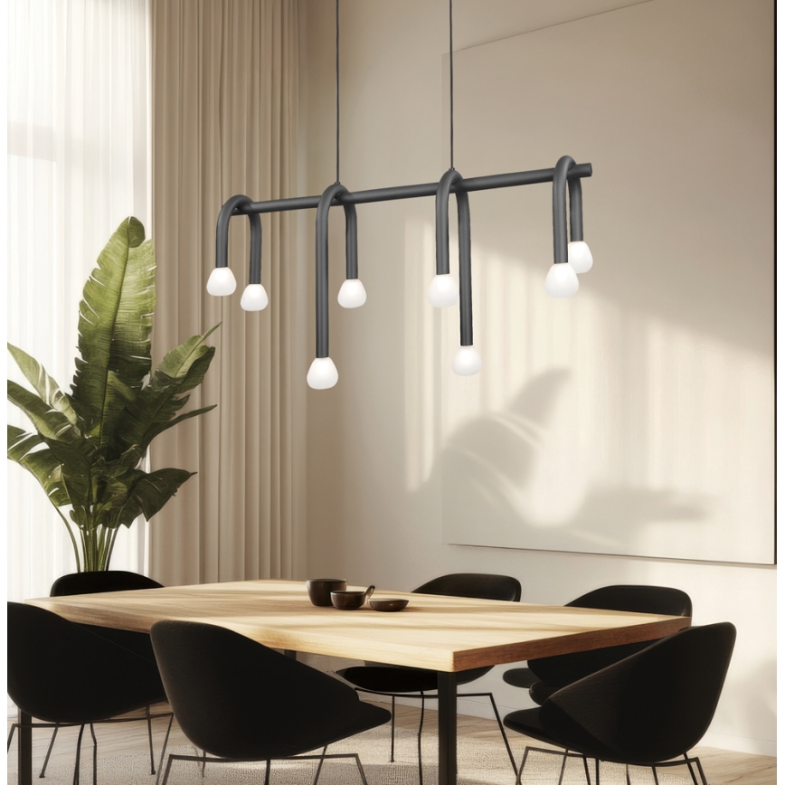 Lampadario a cavo DELORI 8xG9/28W/230V nero