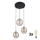 Lampadario a cavo DEVI 3xE27/15W/230V nero/beige fumé