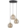 Lampadario a cavo DEVI 3xE27/15W/230V nero/beige fumé