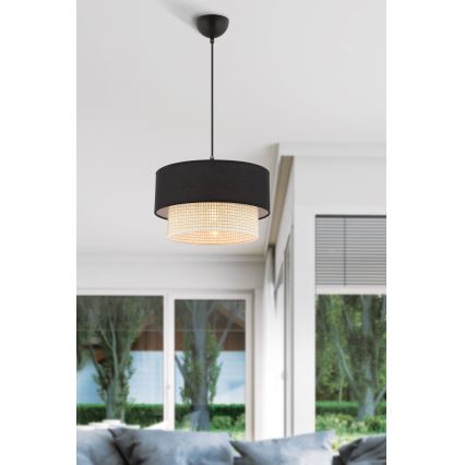 Lampadario a cavo ECHO 1xE27/60W/230V nero/crema