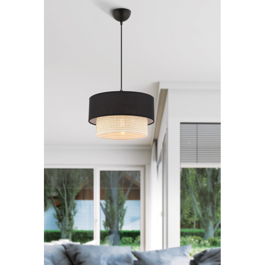 Lampadario a cavo ECHO 1xE27/60W/230V nero/crema