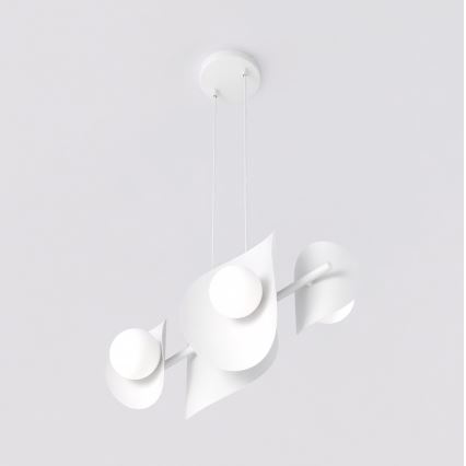 Lampadario a cavo ELEMENTI 4xG9/8W/230V bianco