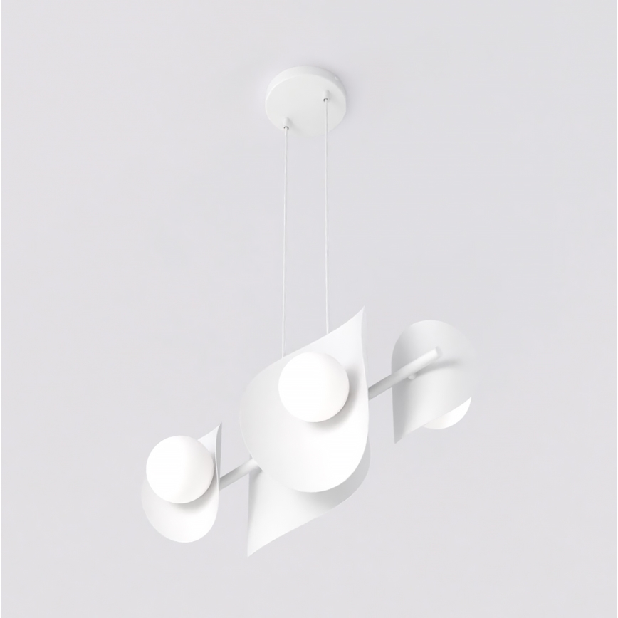 Lampadario a cavo ELEMENTI 4xG9/8W/230V bianco