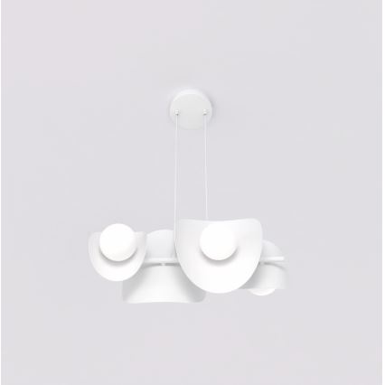 Lampadario a cavo ELEMENTI 4xG9/8W/230V bianco