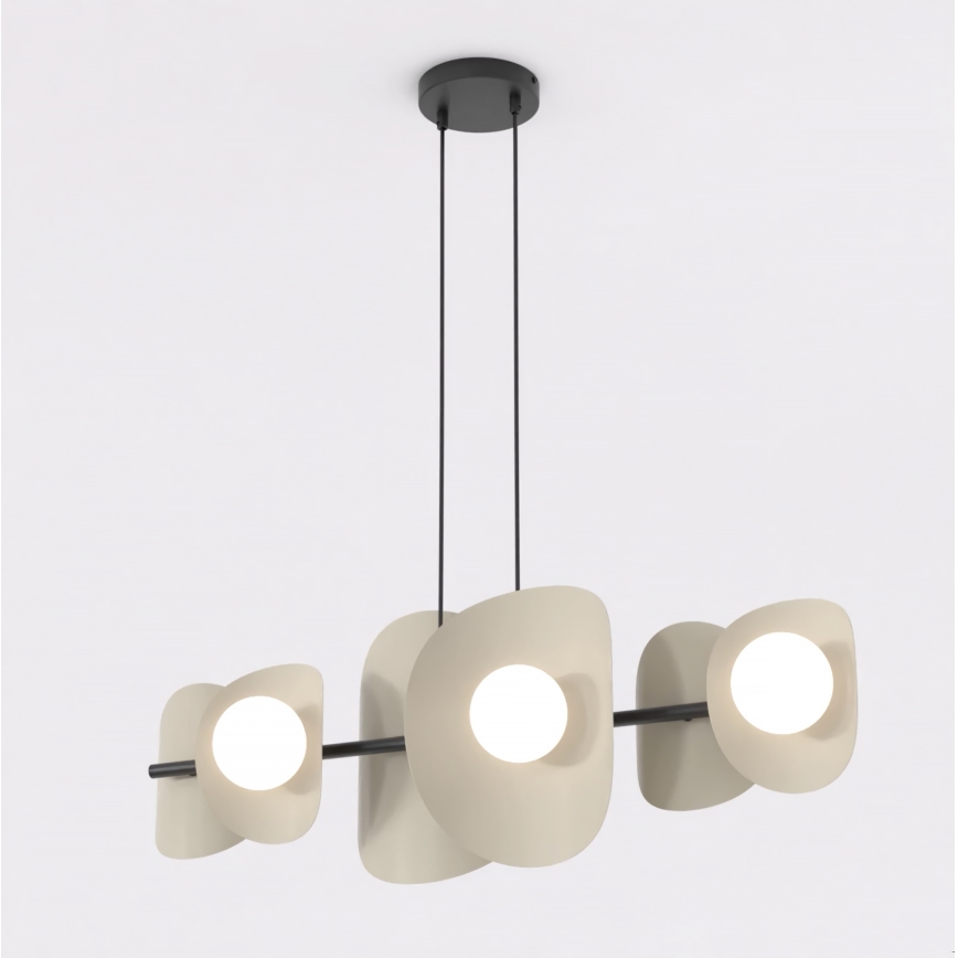 Lampadario a cavo ELEMENTI 6xG9/8W/230V beige