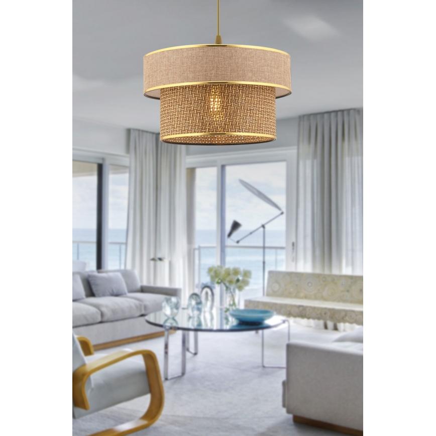 Lampadario a cavo ERO 1xE27/60W/230V marrone/oro