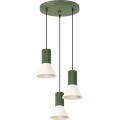 Lampadario a cavo ESTRIA 3xE14/10W/230V Ø 30 cm verde