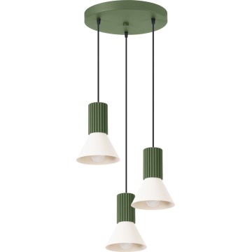 Lampadario a cavo ESTRIA 3xE14/10W/230V Ø 30 cm verde