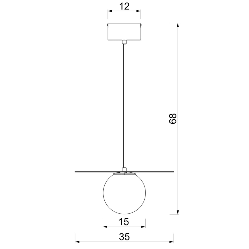 Lampadario a cavo FLAT 1xE27/15W/230V bianco