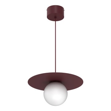 Lampadario a cavo FLAT 1xE27/15W/230V borgogna