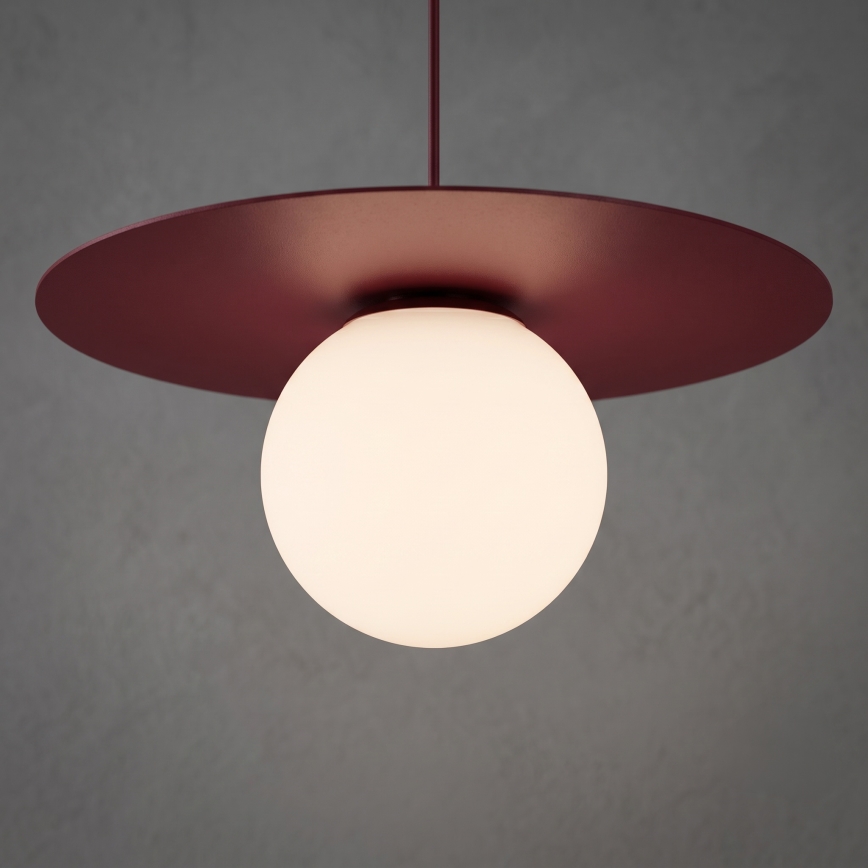 Lampadario a cavo FLAT 1xE27/15W/230V borgogna