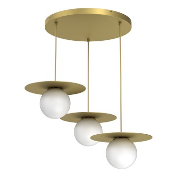 Lampadario a cavo FLAT 3xE27/15W/230V dorato