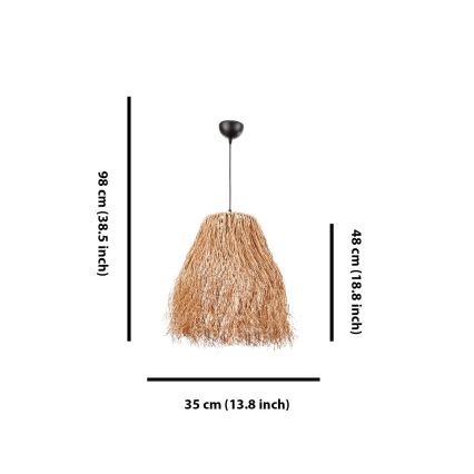 Lampadario a cavo FRINGE 1xE27/40W/230V in rafia