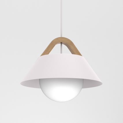 Lampadario a cavo FUNDA 1xE27/15W/230V crema
